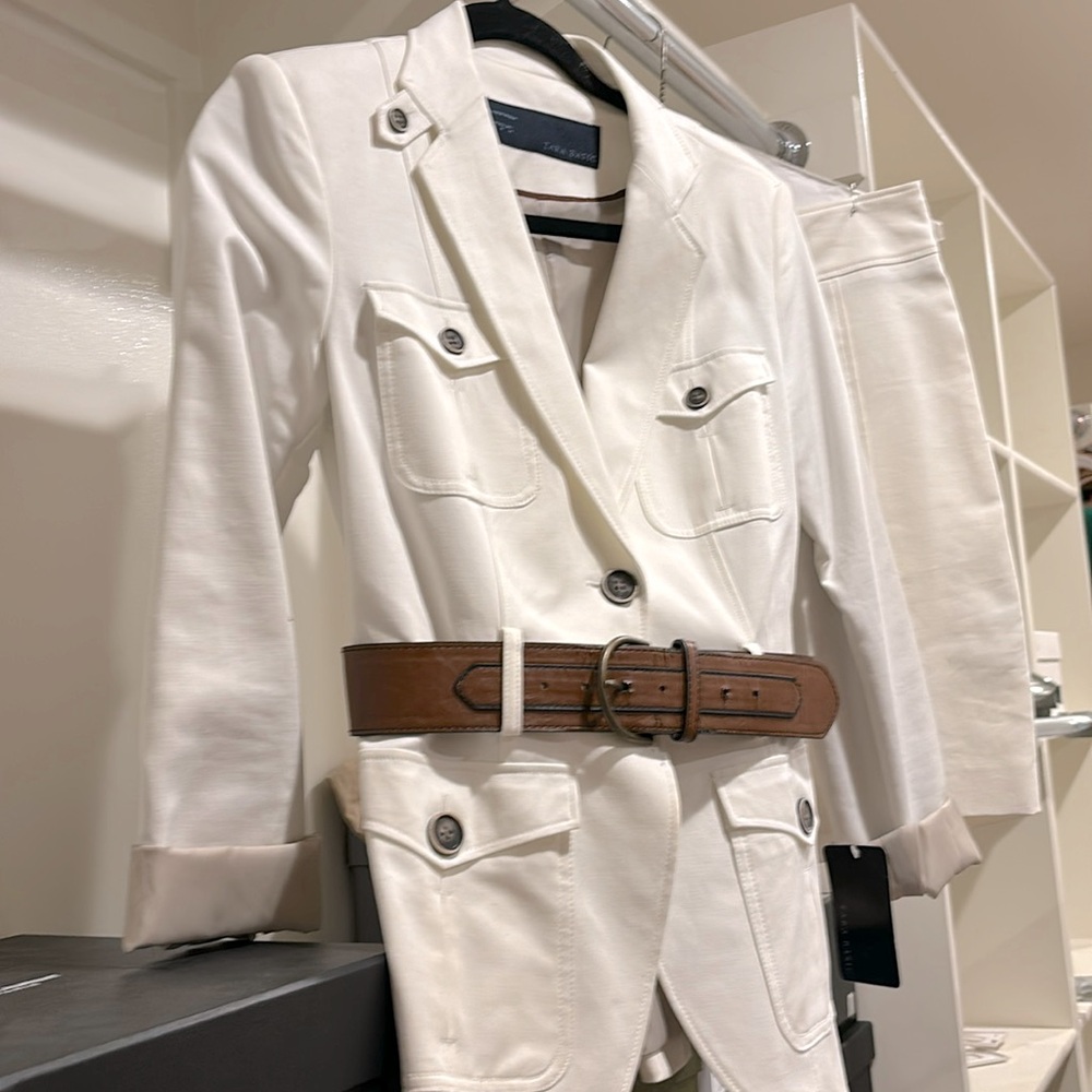 Zara safari blazer w matching skirt and belt NWT